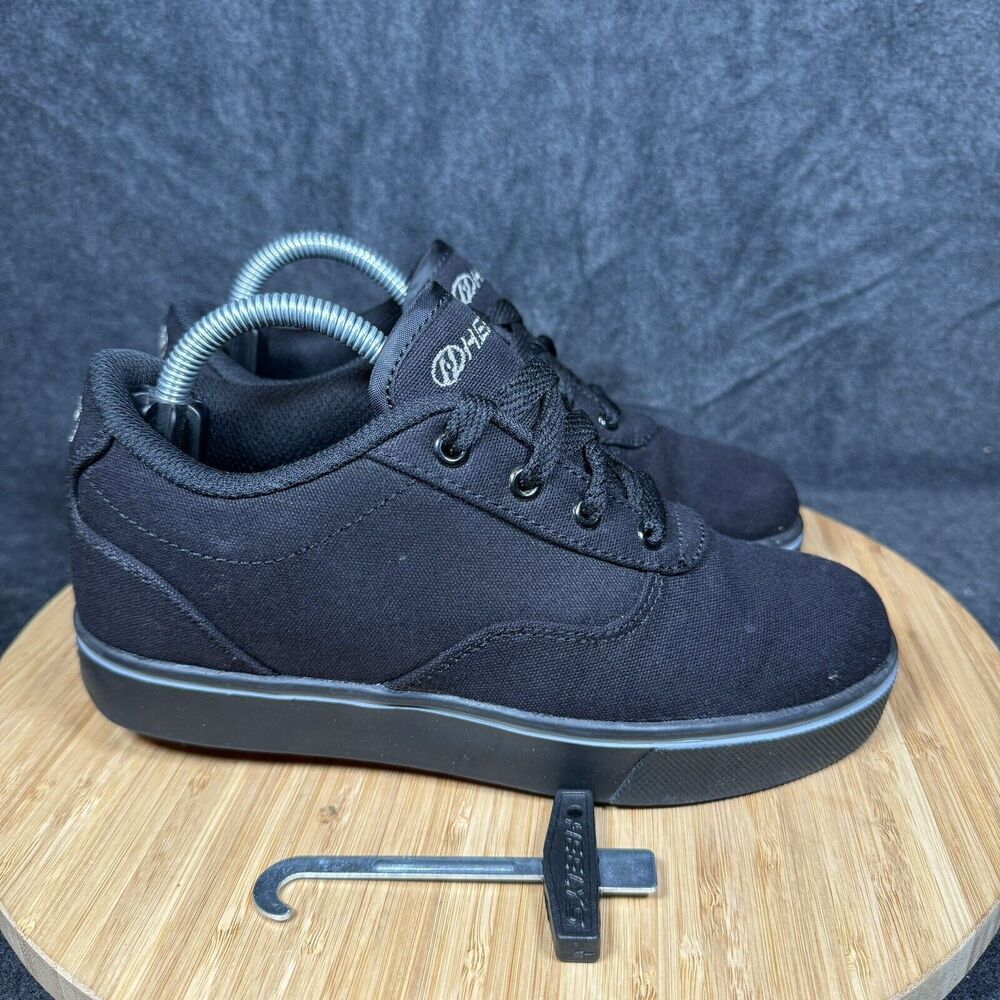 S Heelys Launch Size KIDS Youth 4 Black Canvas Skate Shoes